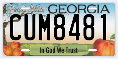 GA license plate CUM8481