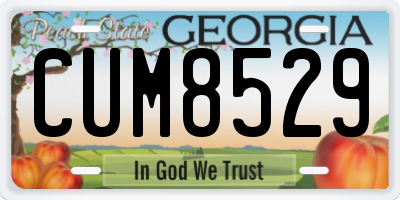 GA license plate CUM8529