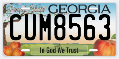 GA license plate CUM8563