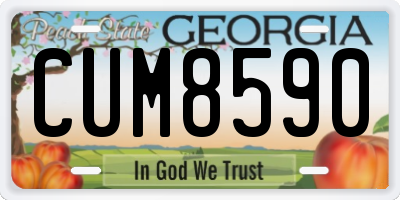 GA license plate CUM8590