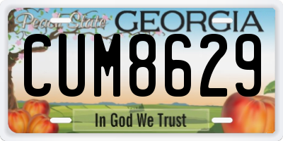 GA license plate CUM8629