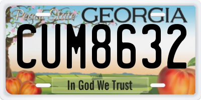 GA license plate CUM8632