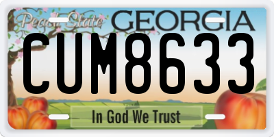 GA license plate CUM8633