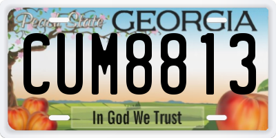 GA license plate CUM8813