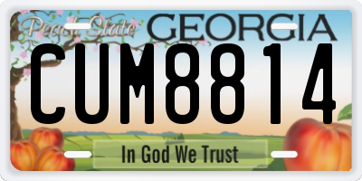 GA license plate CUM8814