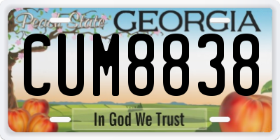 GA license plate CUM8838