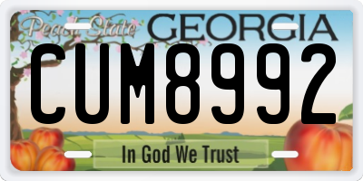 GA license plate CUM8992