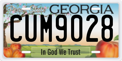 GA license plate CUM9028