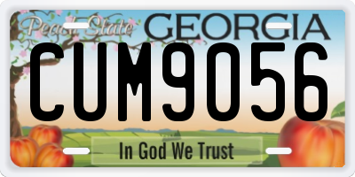 GA license plate CUM9056