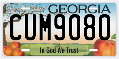 GA license plate CUM9080