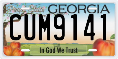 GA license plate CUM9141