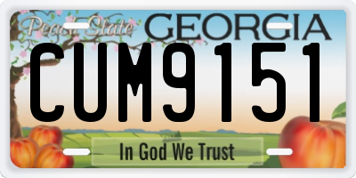 GA license plate CUM9151