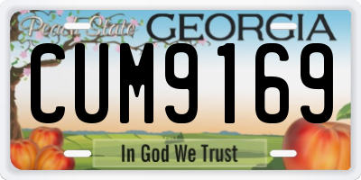 GA license plate CUM9169