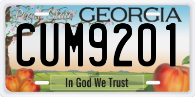 GA license plate CUM9201