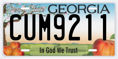 GA license plate CUM9211