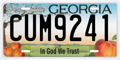 GA license plate CUM9241