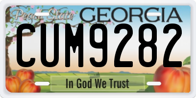 GA license plate CUM9282