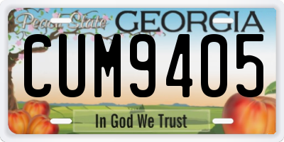 GA license plate CUM9405