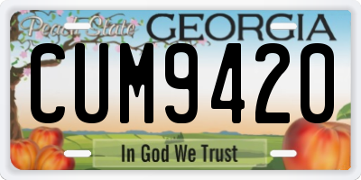 GA license plate CUM9420