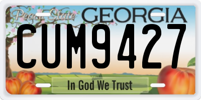 GA license plate CUM9427