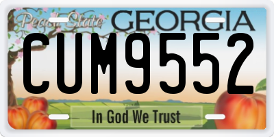 GA license plate CUM9552