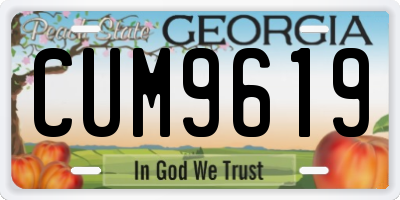 GA license plate CUM9619