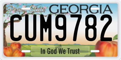 GA license plate CUM9782