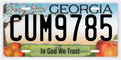 GA license plate CUM9785