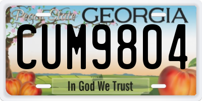 GA license plate CUM9804