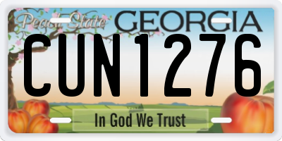 GA license plate CUN1276