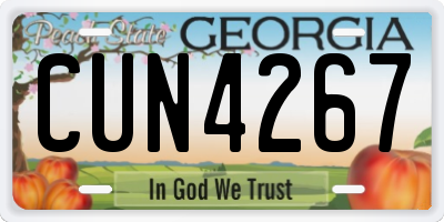 GA license plate CUN4267