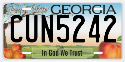 GA license plate CUN5242