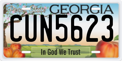 GA license plate CUN5623