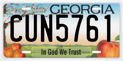 GA license plate CUN5761