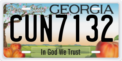 GA license plate CUN7132