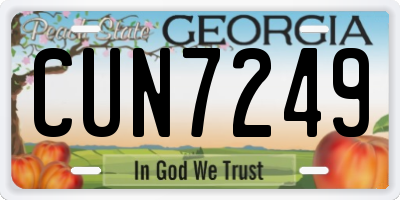 GA license plate CUN7249