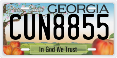 GA license plate CUN8855