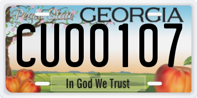 GA license plate CUO0107