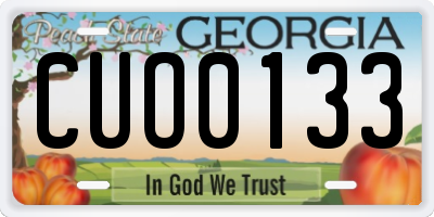 GA license plate CUO0133