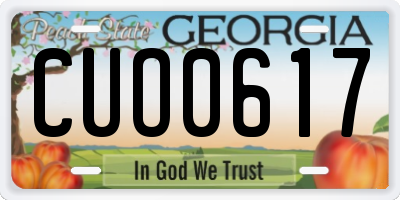 GA license plate CUO0617