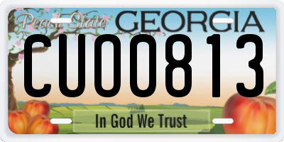 GA license plate CUO0813