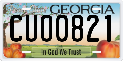 GA license plate CUO0821