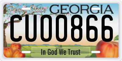 GA license plate CUO0866