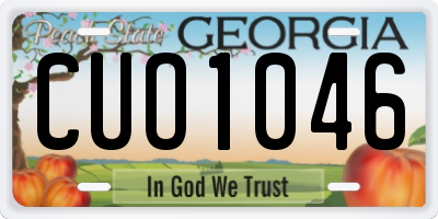 GA license plate CUO1046
