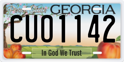 GA license plate CUO1142