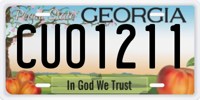 GA license plate CUO1211
