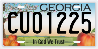 GA license plate CUO1225