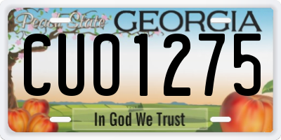 GA license plate CUO1275