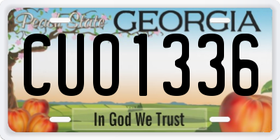 GA license plate CUO1336