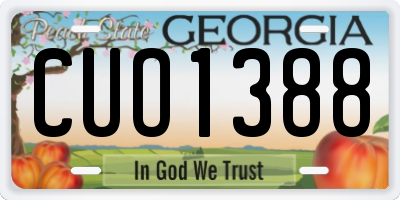 GA license plate CUO1388
